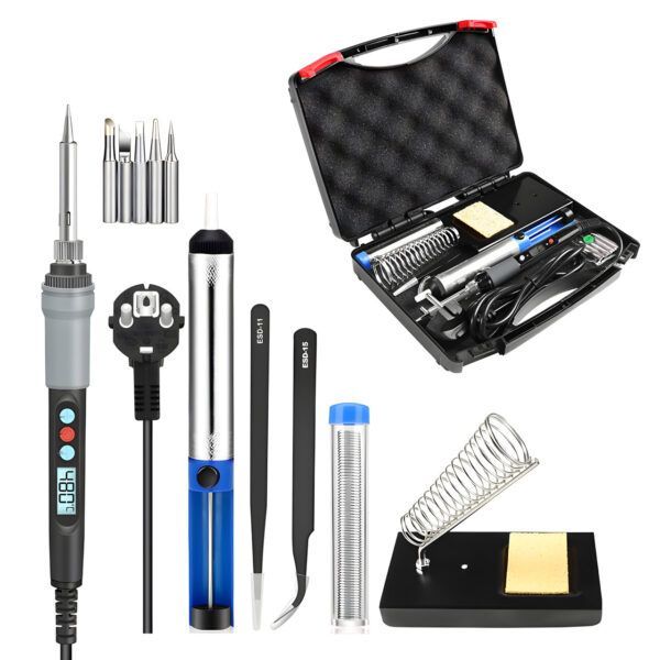 Паяльний набір з регулюванням температури, у кейсі