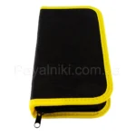 Чорний чохол для інструментів з жовтою окантовкою
