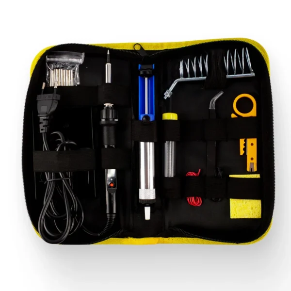 Набір для паяння в чохлі: паяльник, припій, інструменти
